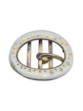 Antique Edwardian Bailey Banks & Biddle Sterling & Enamel Sash Buckle